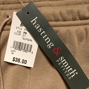 Hasting & Smith Womens Taupe Medium Brown Drawstring Pants Size PM - NWT